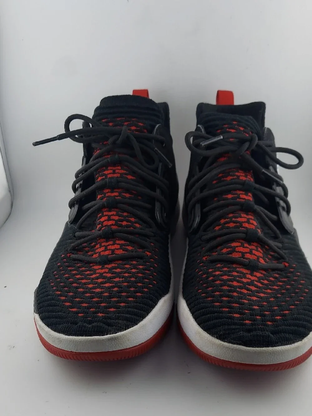 Jordan Men’s Black & Red Knit Basketball Shoes
